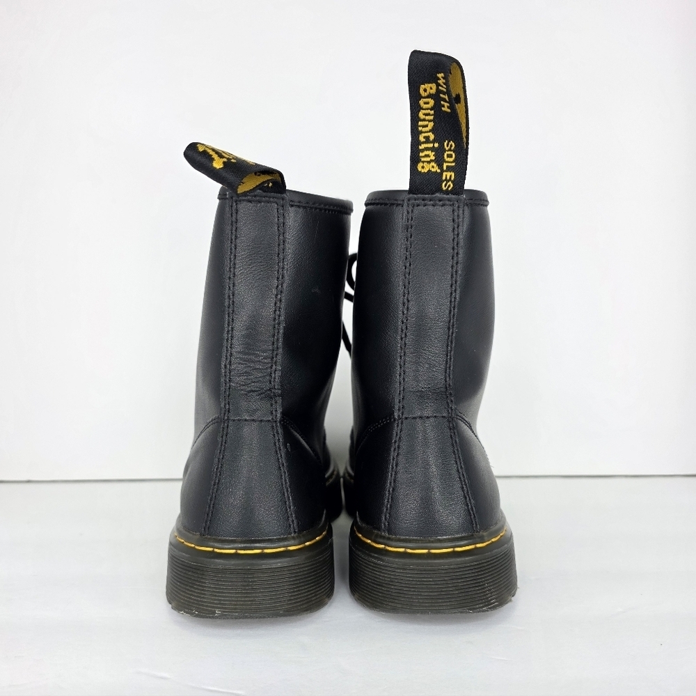 Dr. Martens Zavala Combat Boots Unisex Black Leather Yellow Stitching Size M7 W8 - Picture 9 of 16